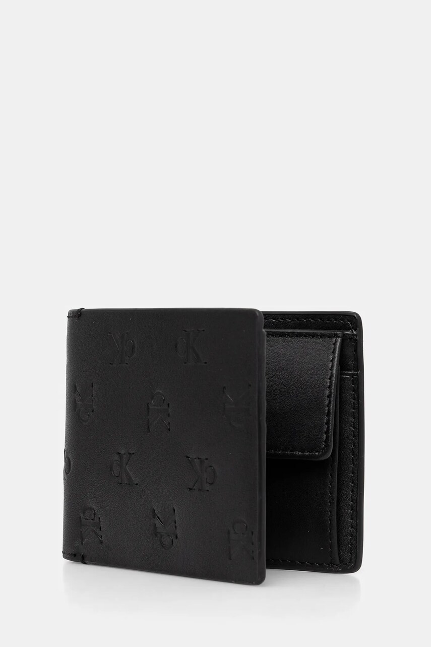 Шкіряний гаманець Calvin Klein Jeans чоловічий колір чорний K50K513151