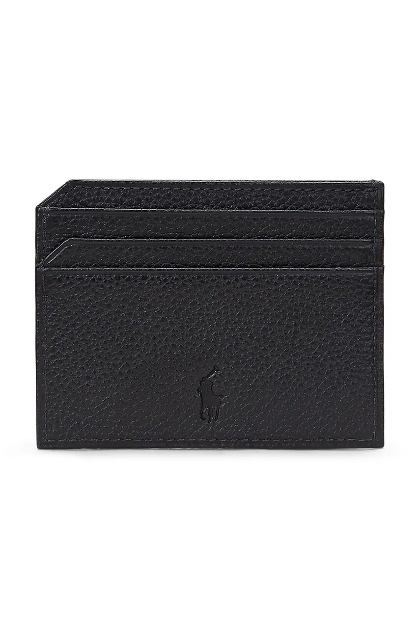 Шкіряний гаманець Polo Ralph Lauren чоловічий колір чорний 405963226