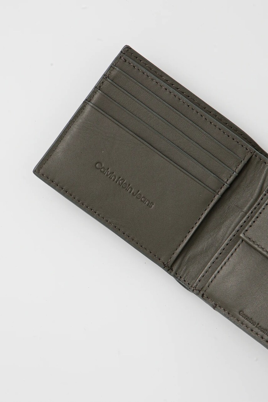 Шкіряний гаманець Calvin Klein Jeans чоловічий колір зелений LV04G1022G