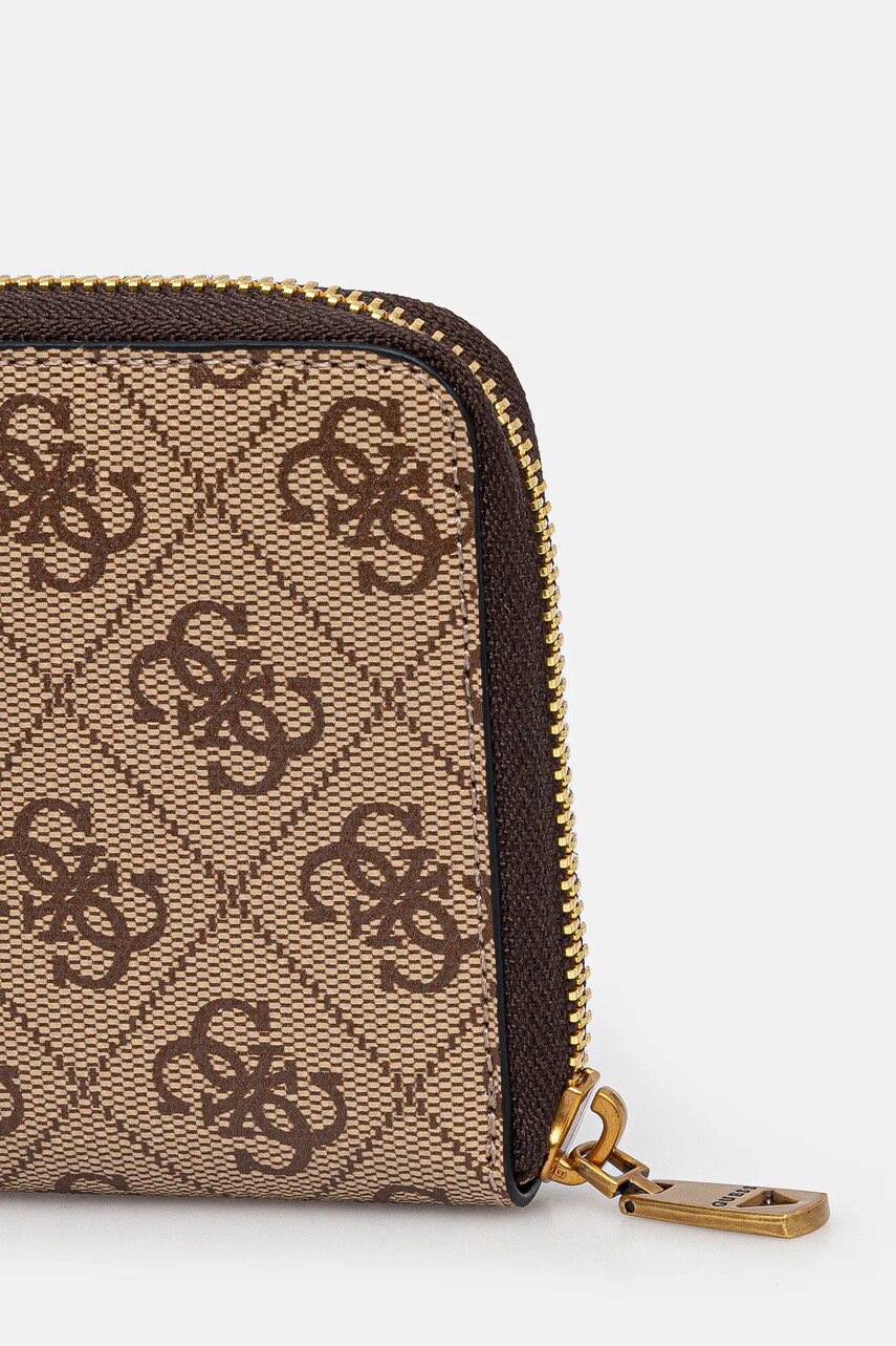 Шкіряний гаманець Guess LYON чоловічий колір коричневий SMLYLL LEA28