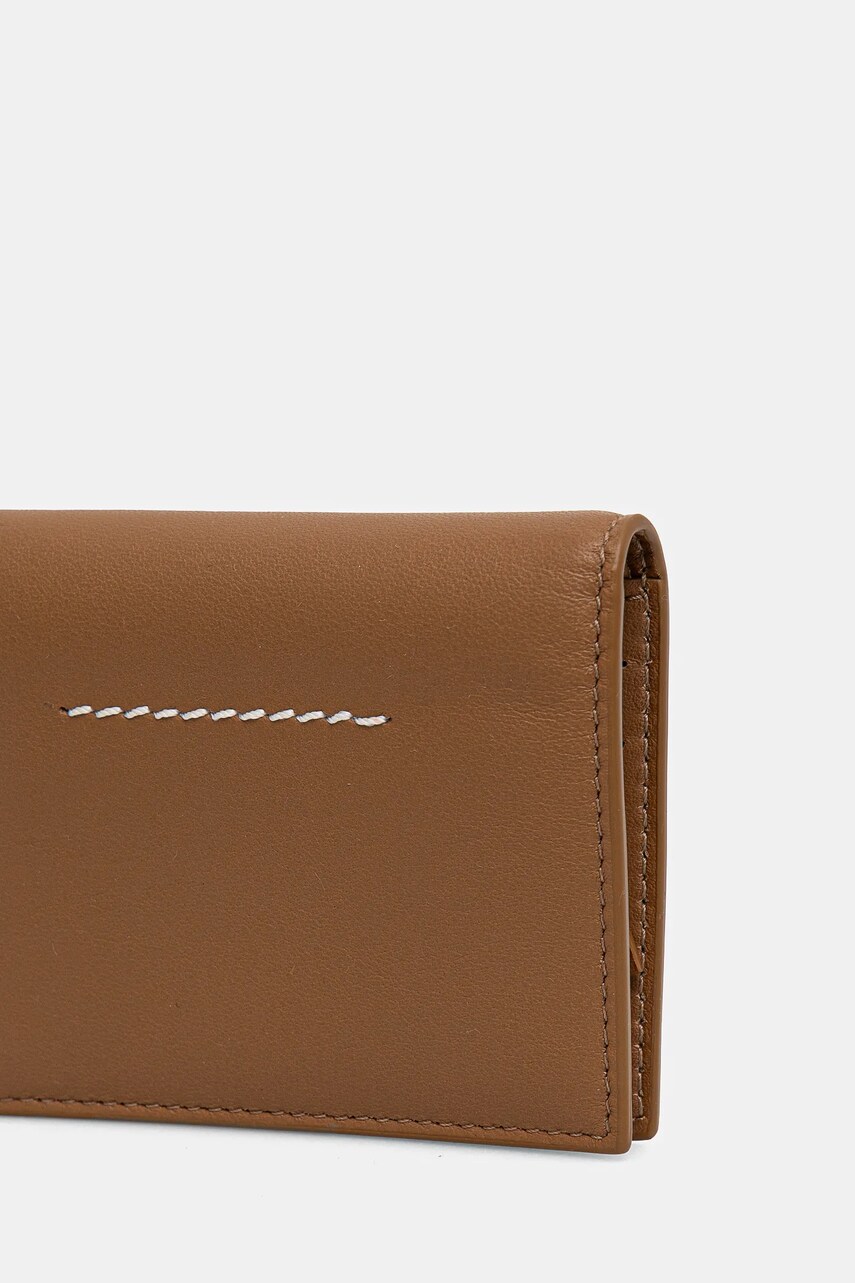 Шкіряний гаманець MM6 Maison Margiela колір коричневий SA5UI0015.P7258