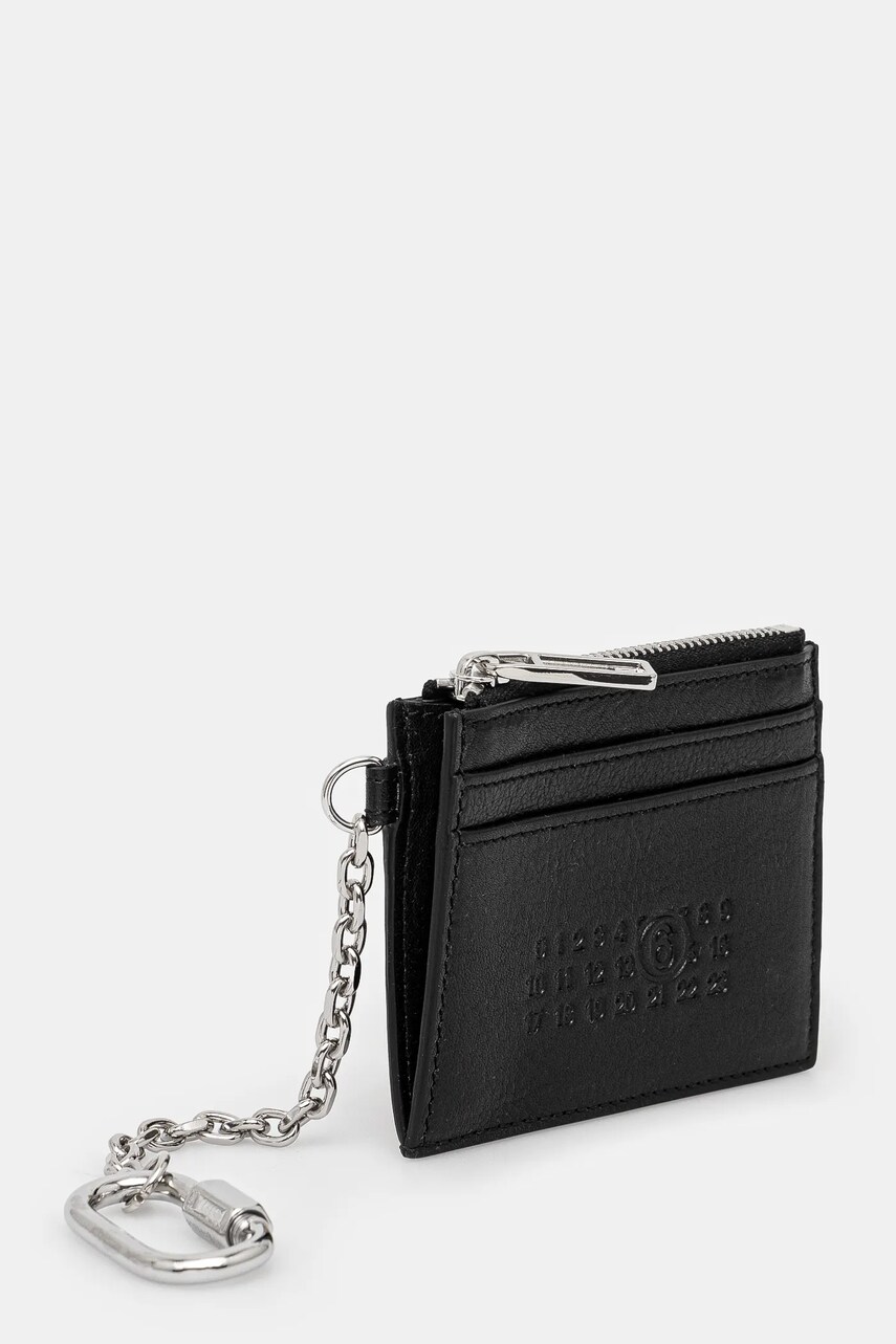 Шкіряний гаманець MM6 Maison Margiela колір чорний SA5UI0021.P7253