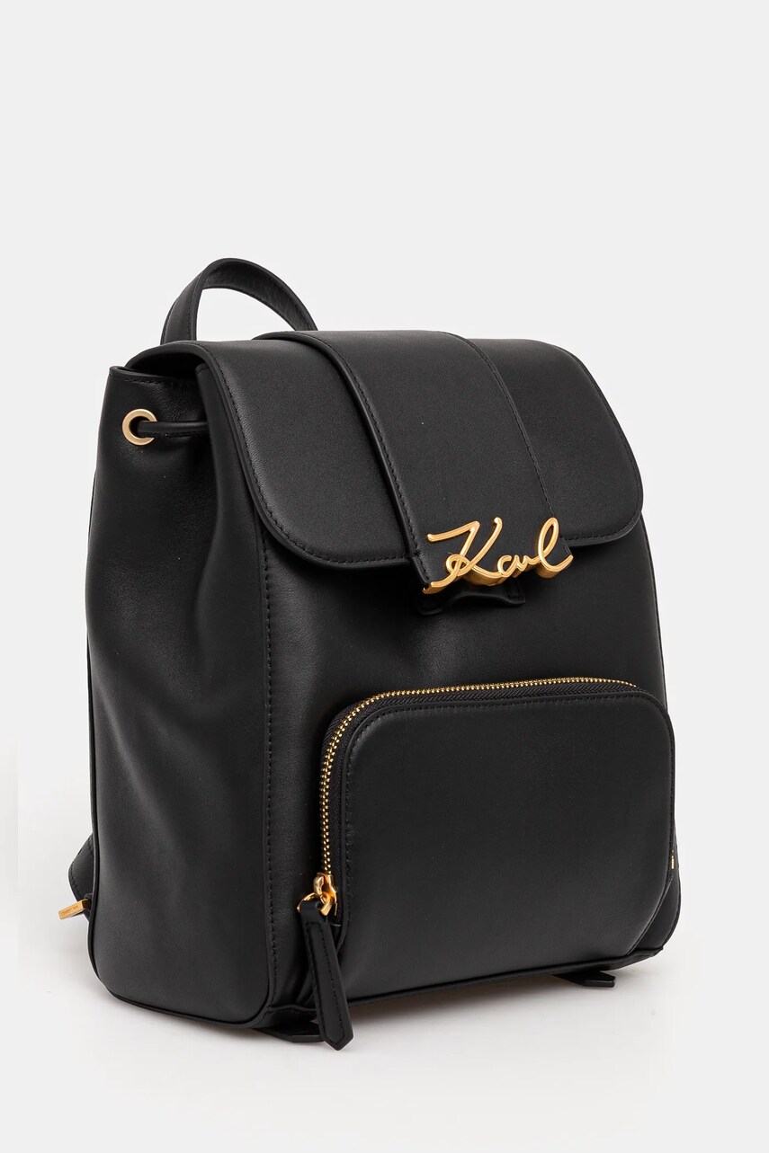 Шкіряний рюкзак Karl Lagerfeld жіночий колір чорний малий однотонний A1W30019