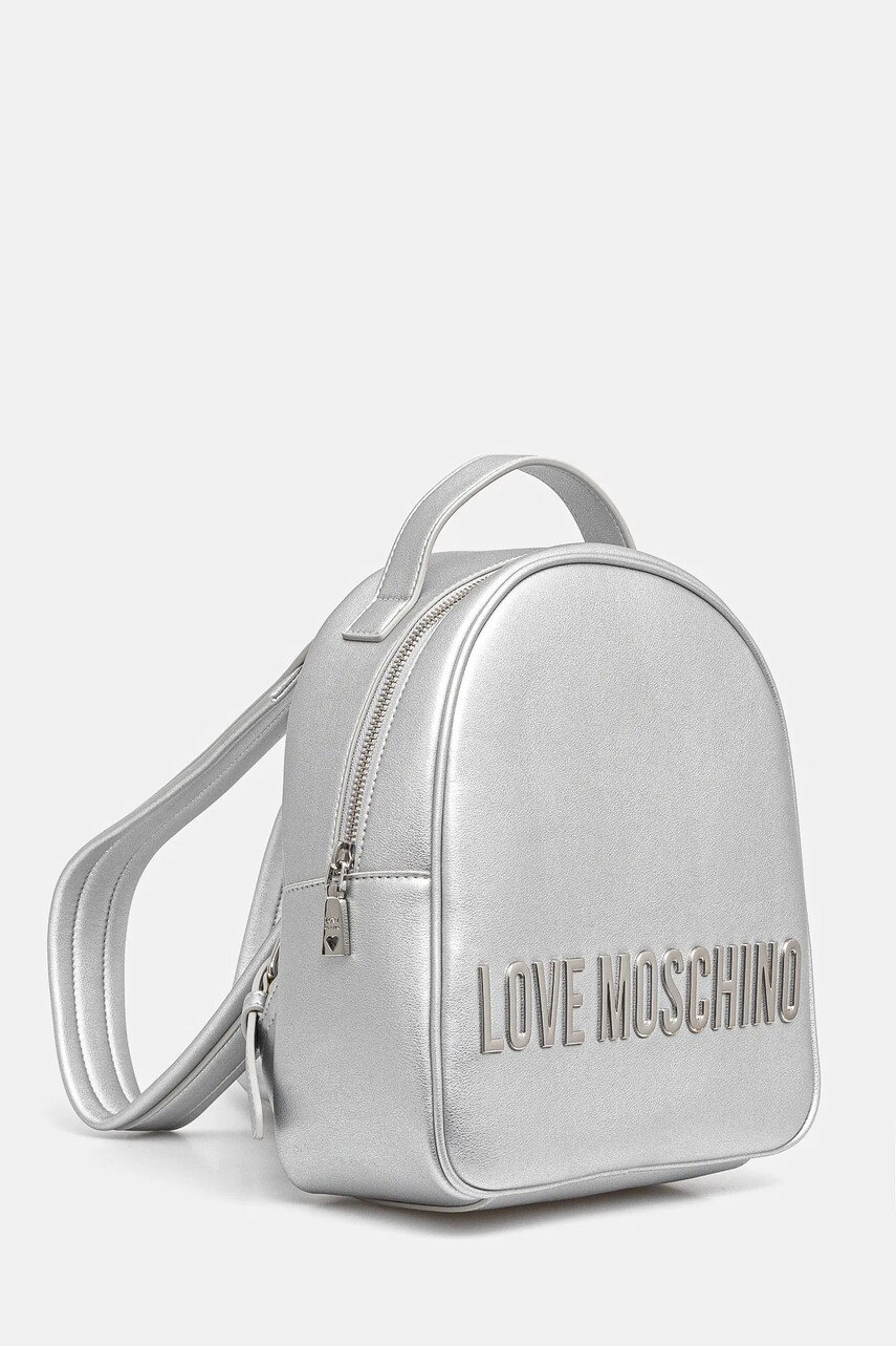 Рюкзак Love Moschino жіночий колір срібний малий з аплікацією JC4197PP1