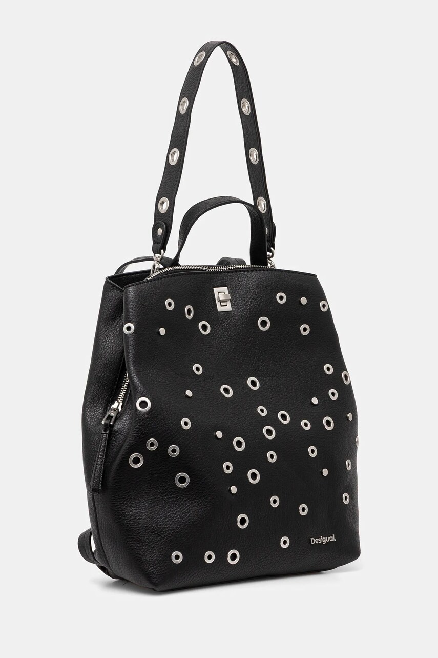Рюкзак Desigual REBEL SUMY BLACK жіночий колір чорний малий з аплікацією 25SAKP19