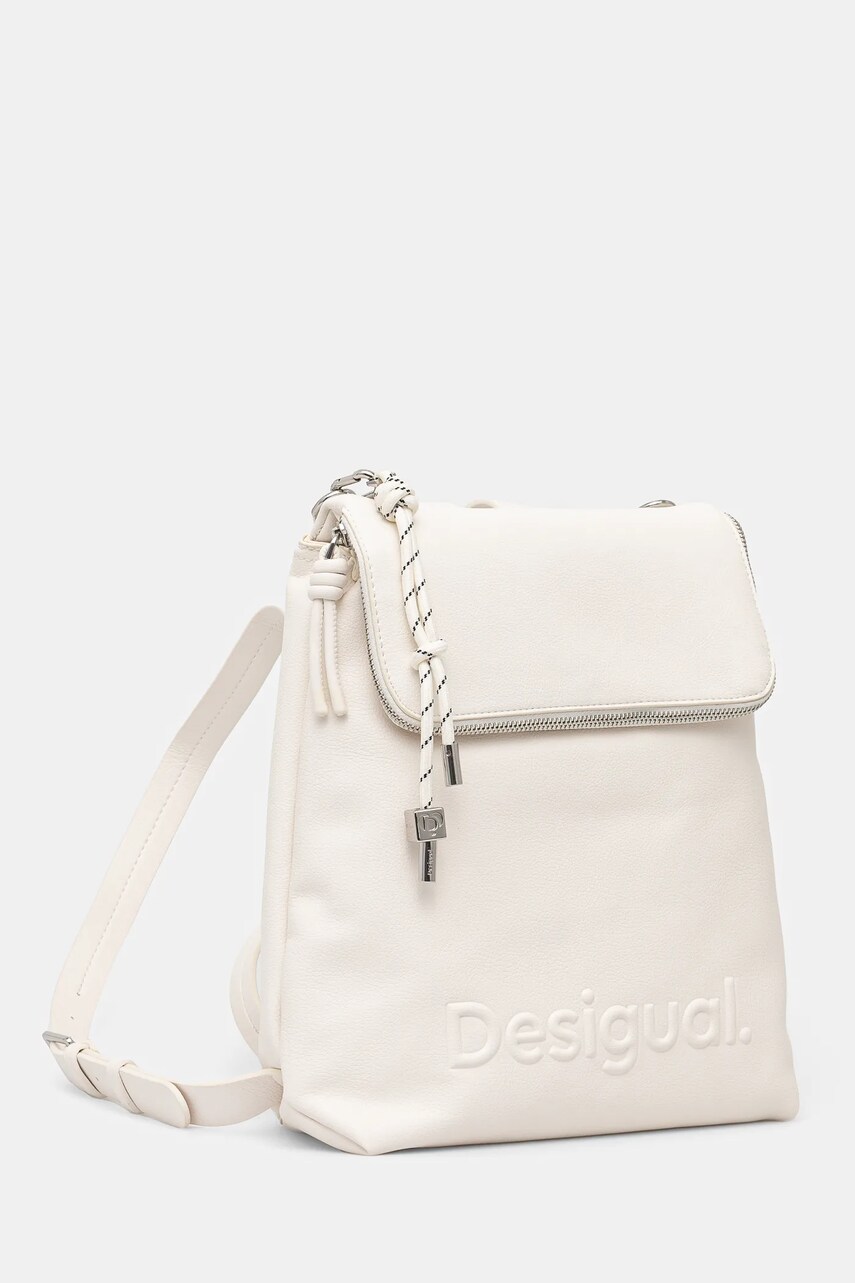 Рюкзак Desigual HALF HAMPTON ECRU жіночий колір білий малий однотонний 25SAKP45