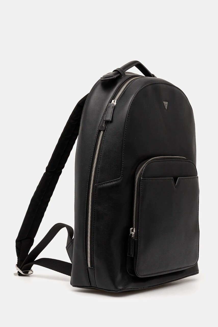 Шкіряний рюкзак Guess FIRENZE чоловічий колір чорний великий однотонний HMFISE P4405