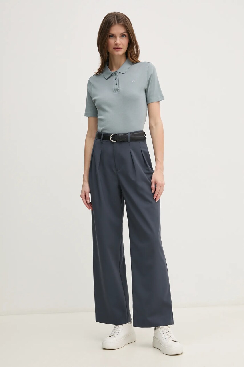 Бавовняне поло Calvin Klein Jeans колір сірий J20J224749