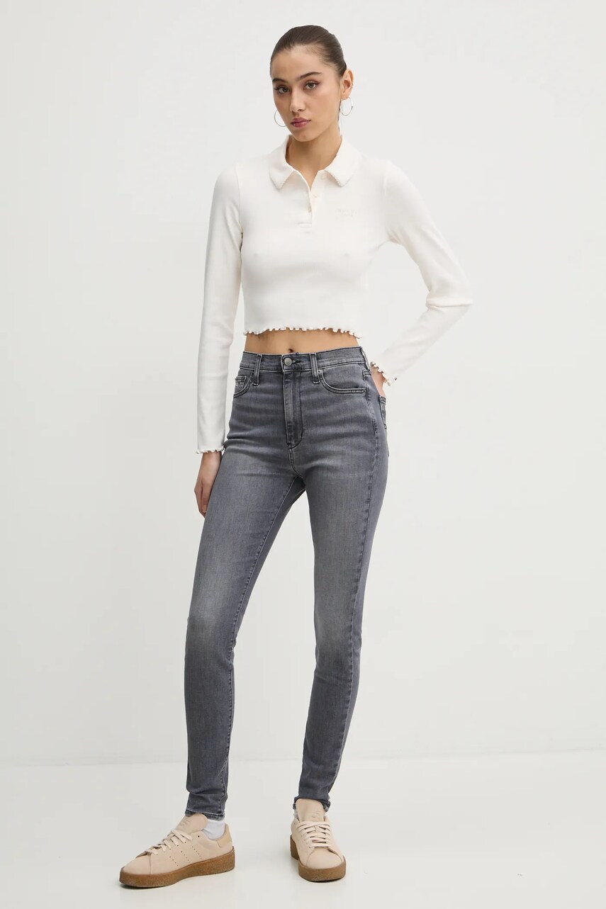 Лонгслів Tommy Jeans жіночий колір білий DW0DW19369