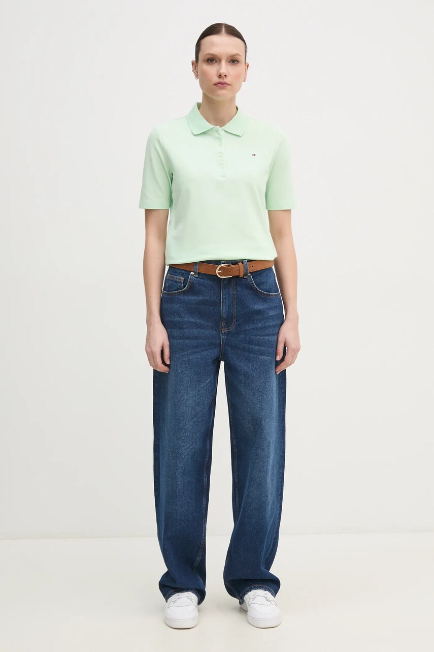 Поло Tommy Hilfiger жіноче колір синій WW0WW43224