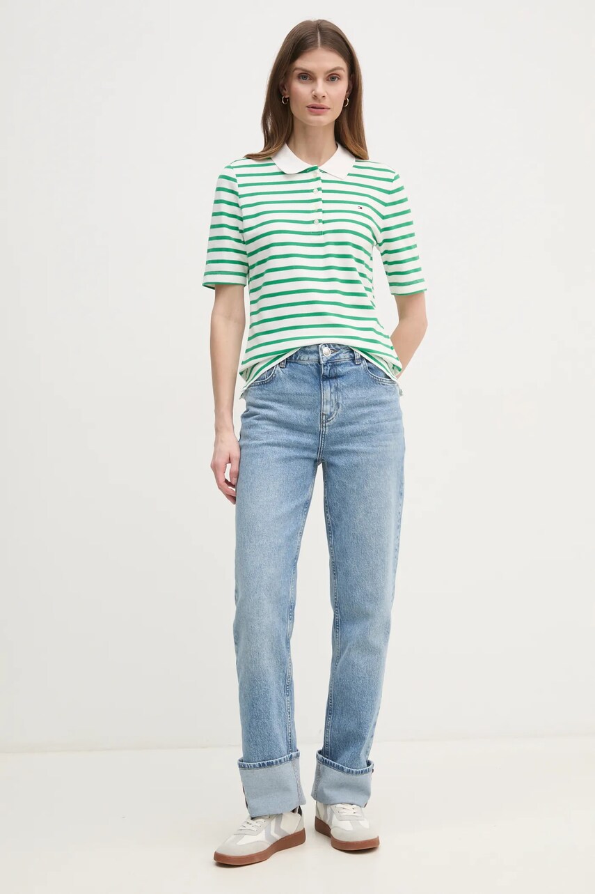 Поло Tommy Hilfiger жіноче колір синій WW0WW43224