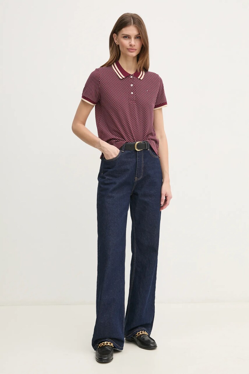 Поло Tommy Hilfiger жіноче колір червоний WW0WW43928