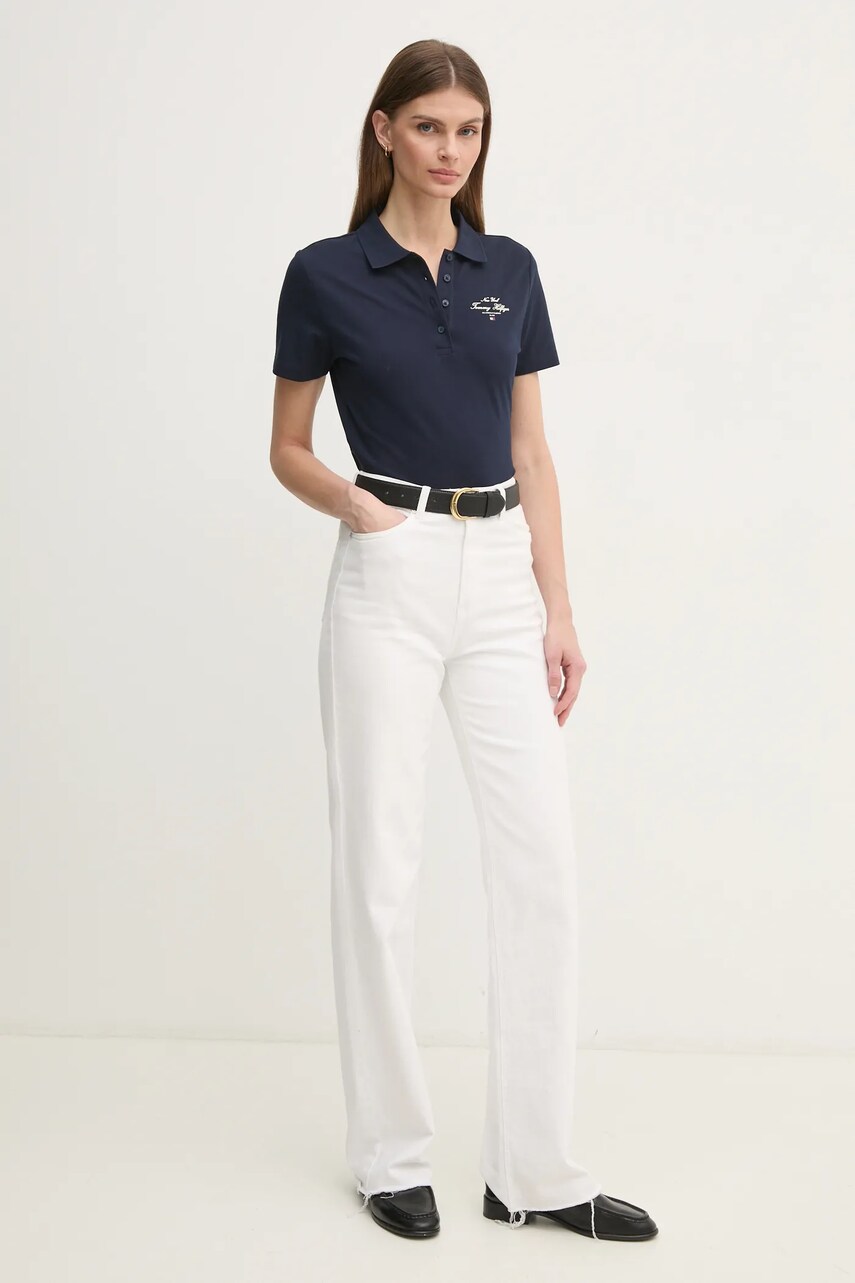 Поло Tommy Hilfiger жіночий колір синій WW0WW43930