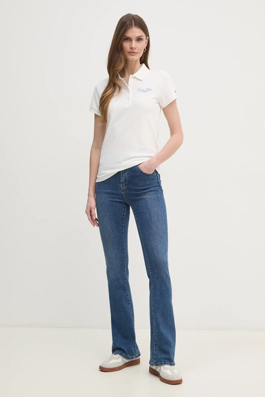 Поло Tommy Hilfiger жіноче колір білий WW0WW45429