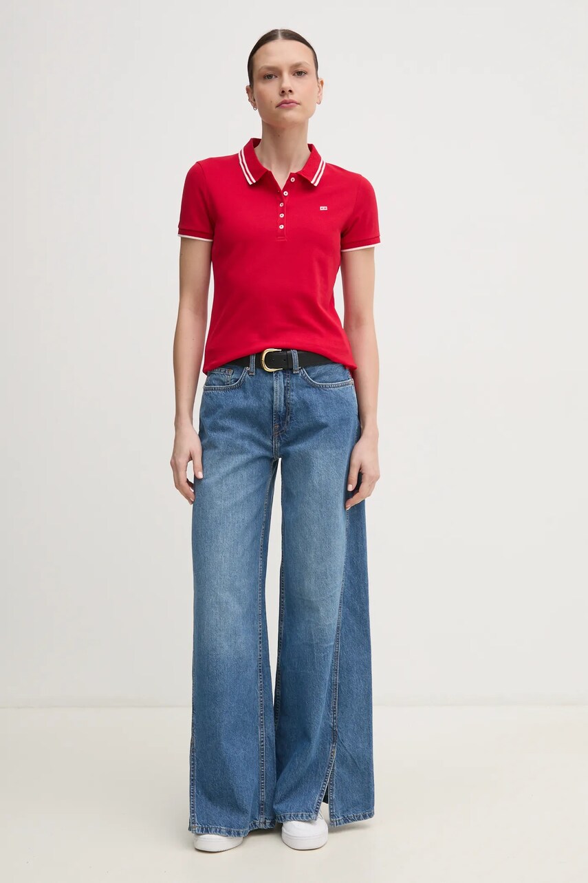 Поло Tommy Hilfiger жіноче колір червоний WW0WW44517