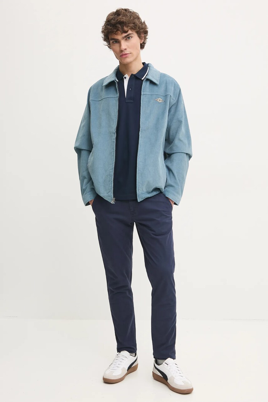 Бавовняне поло Tommy Jeans колір синій однотонне DM0DM20745