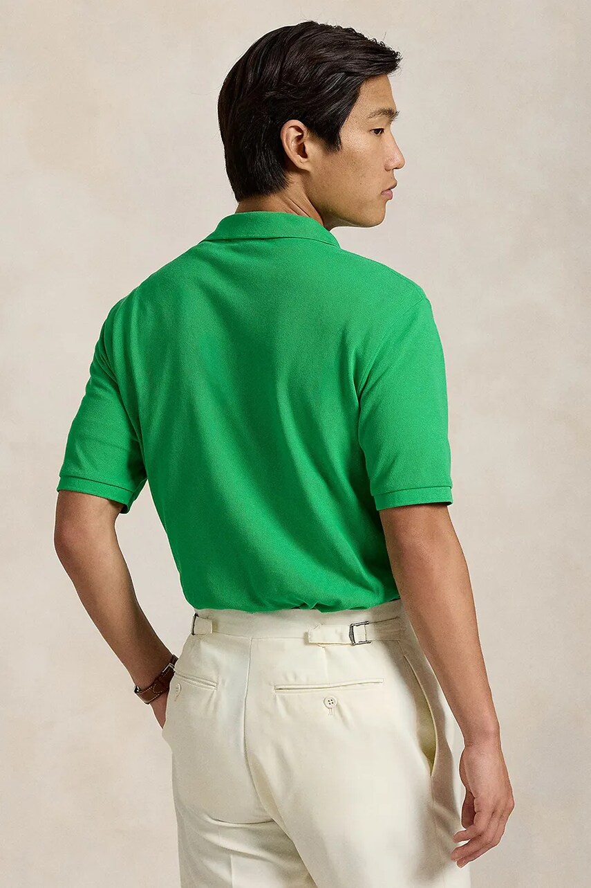 Бавовняне поло Polo Ralph Lauren колір зелений однотонне 710854495