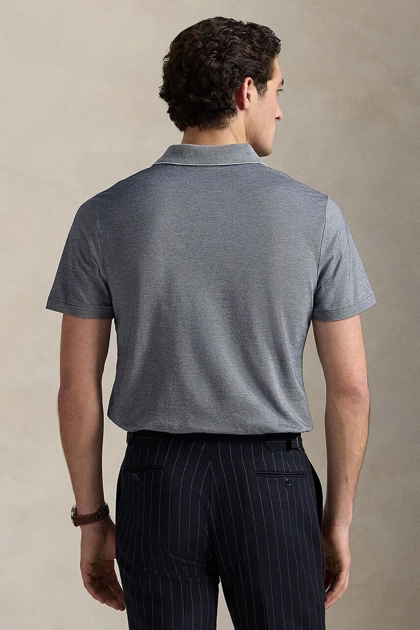 Бавовняне поло Polo Ralph Lauren колір синій однотонне 710956819