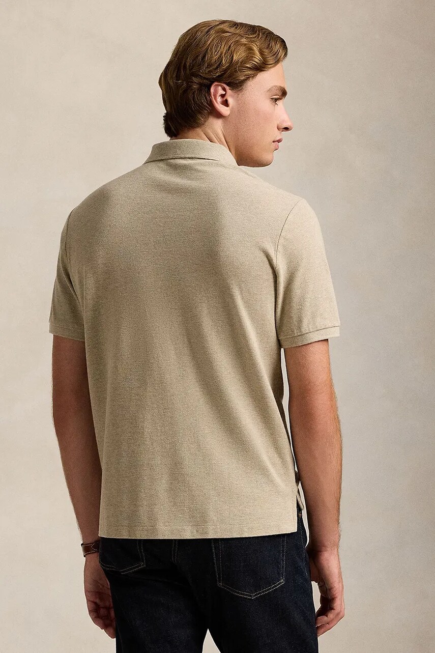 Бавовняне поло Polo Ralph Lauren колір бежевий однотонне 710958776