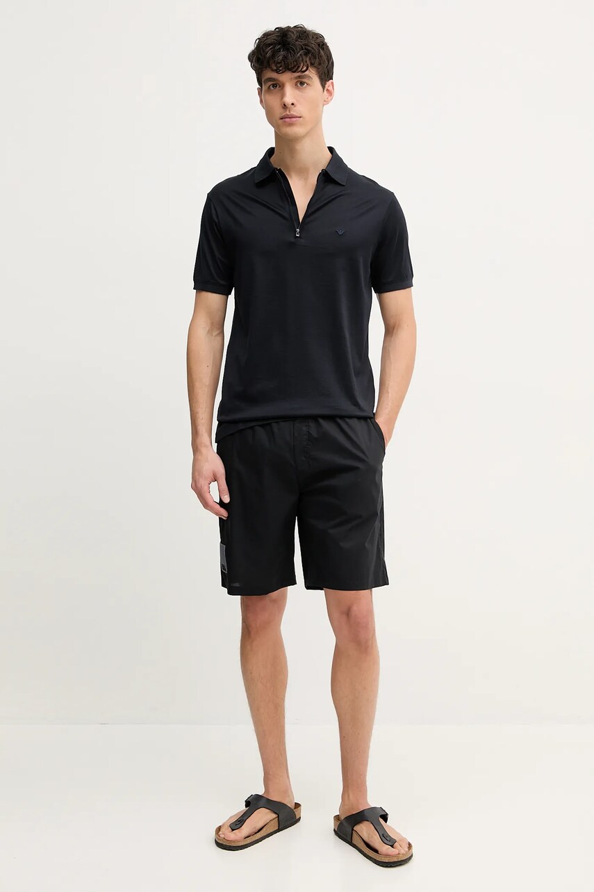Поло Emporio Armani чоловіче колір синій однотонне EM001082 AF10017