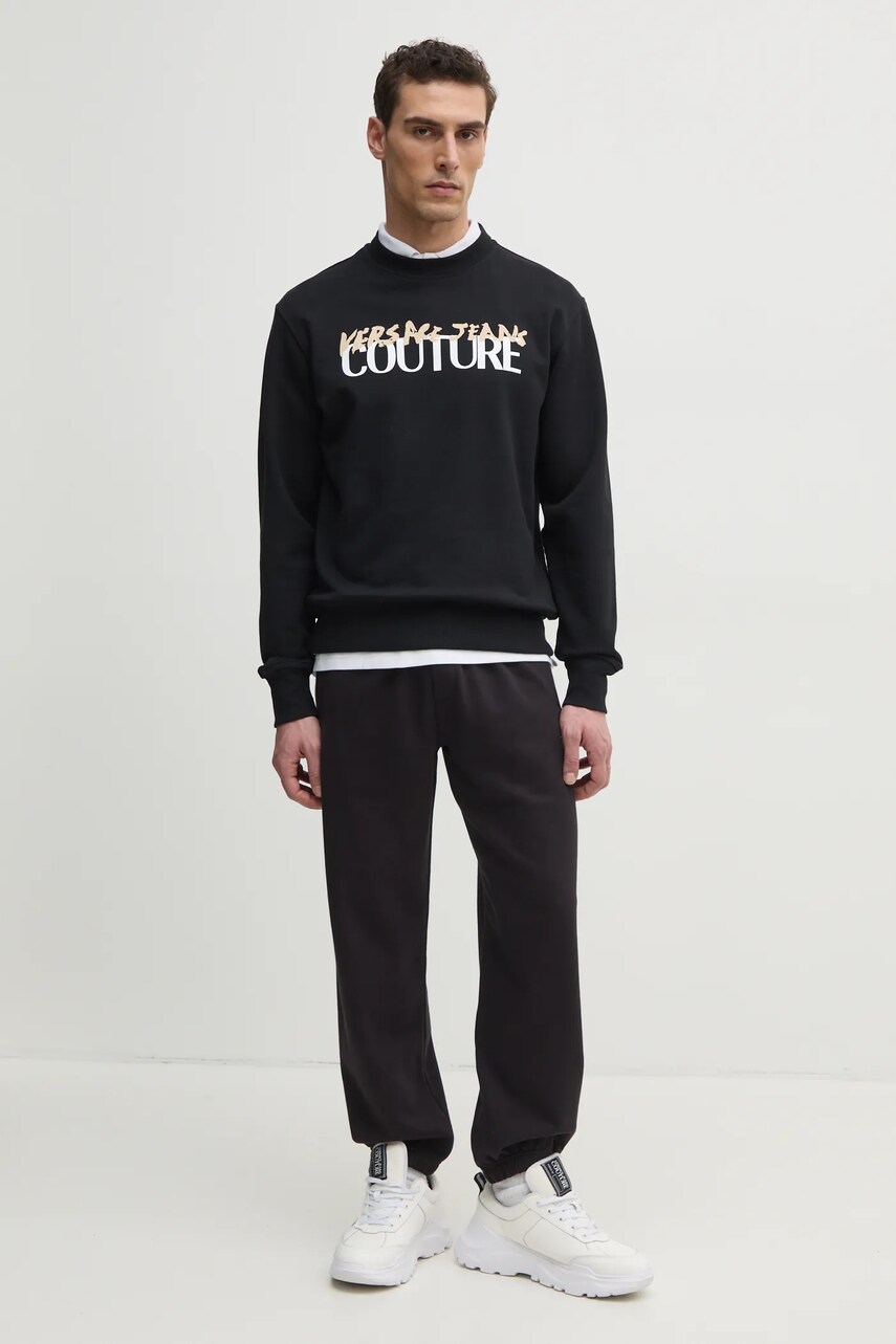 Бавовняне поло Versace Jeans Couture чоловіче колір білий з аплікацією 78GAGT00 CJ01T