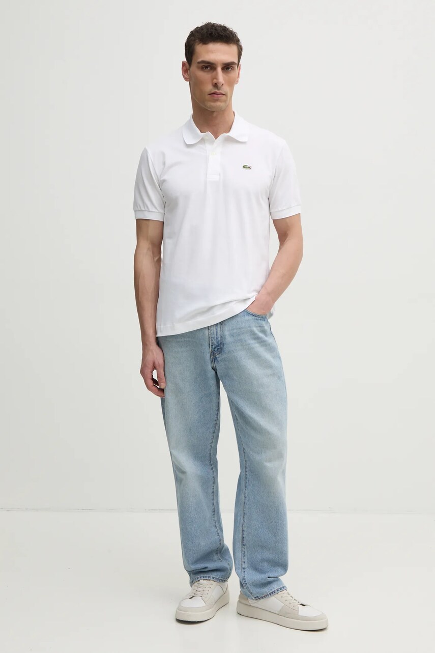Поло Lacoste чоловіче колір білий з аплікацією PH9851