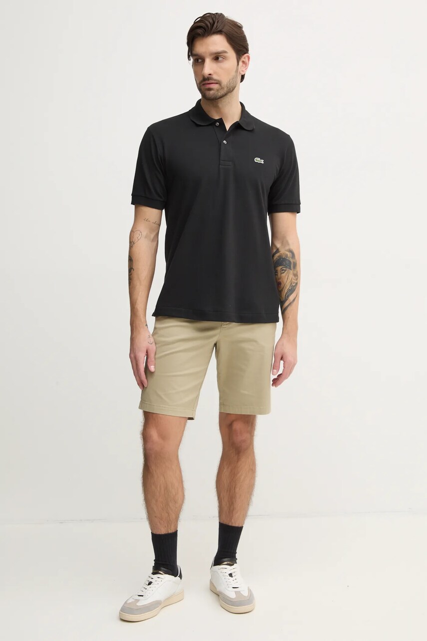 Поло Lacoste чоловіче колір чорний з аплікацією PH9851