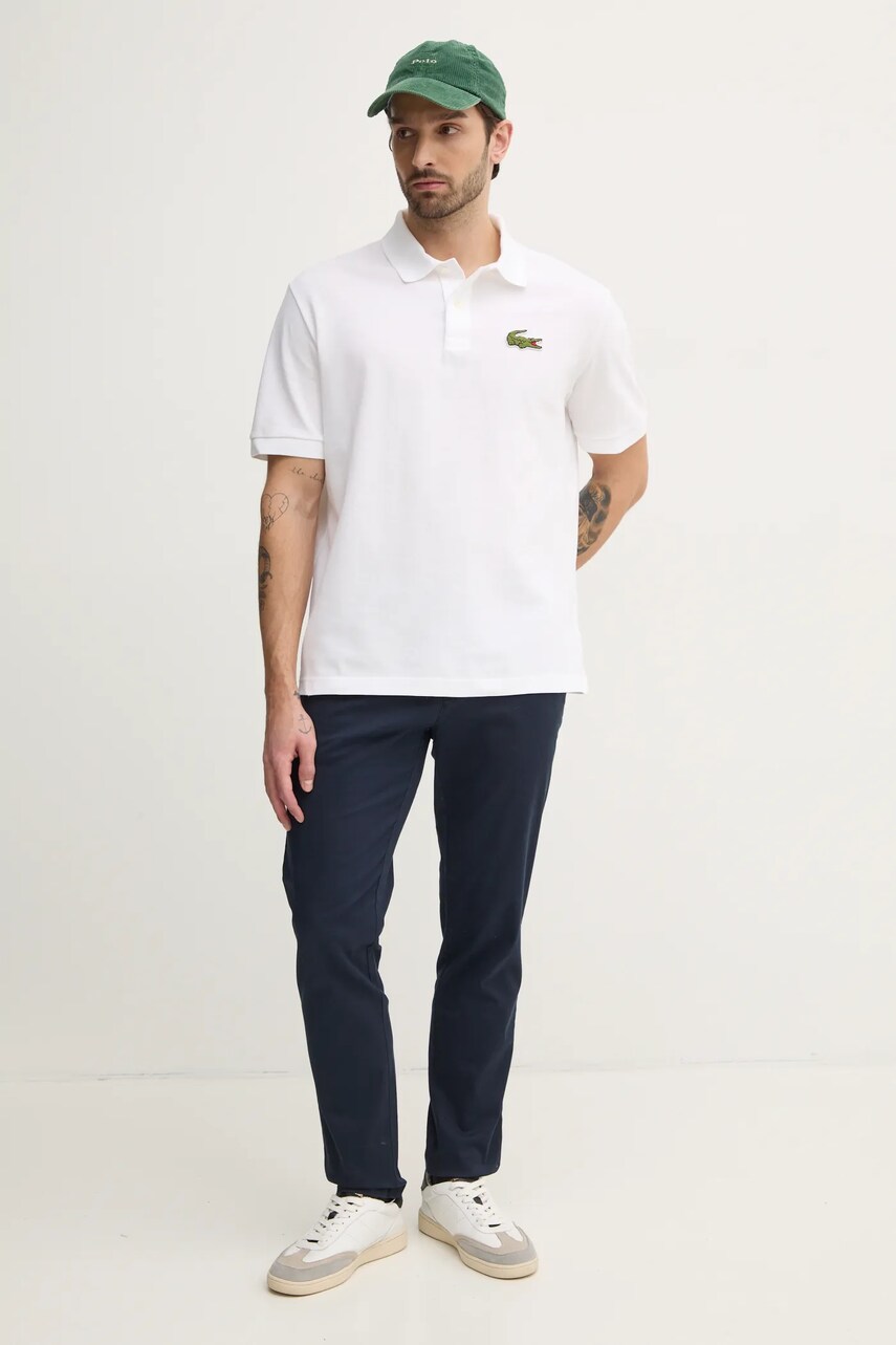 Бавовняне поло Lacoste колір бежевий з аплікацією PH2751