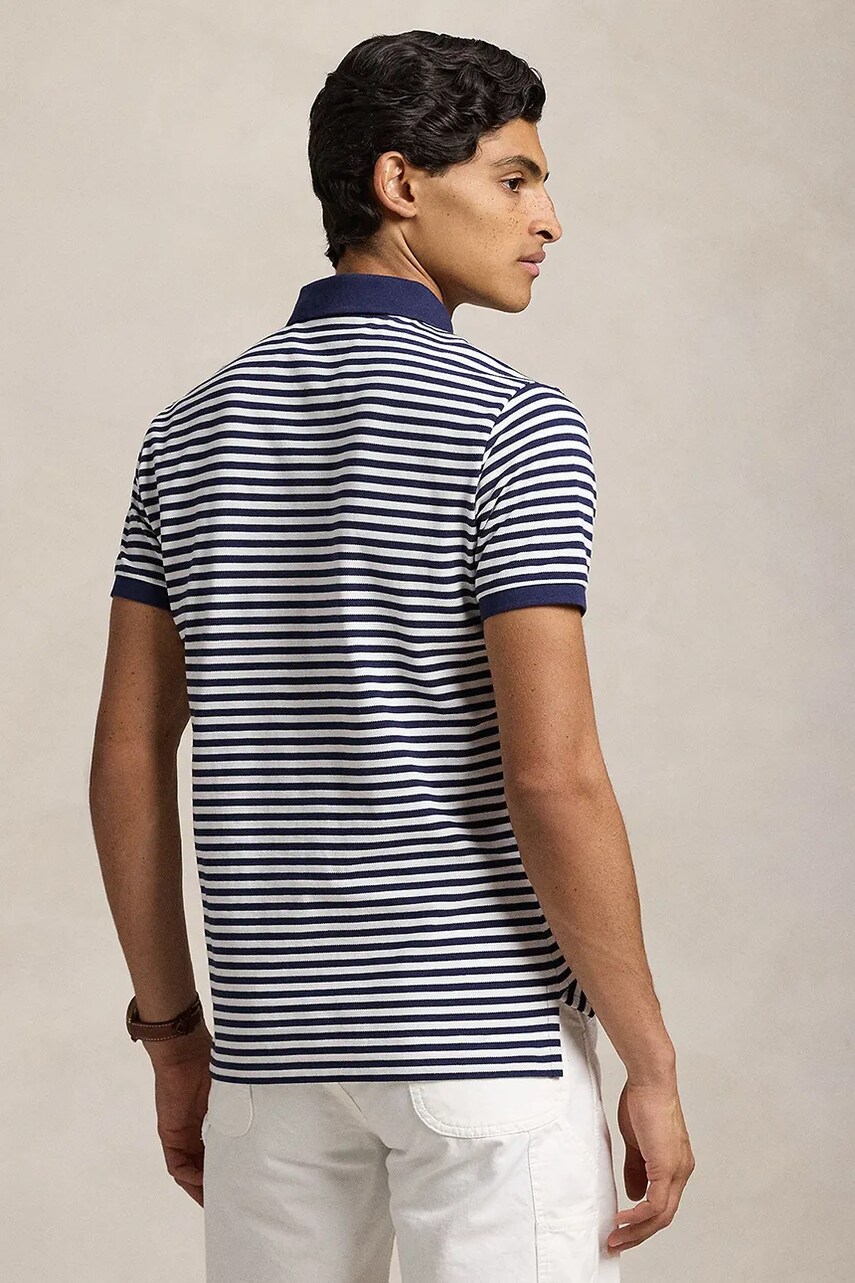 Бавовняне поло Polo Ralph Lauren колір білий візерунок 710956682