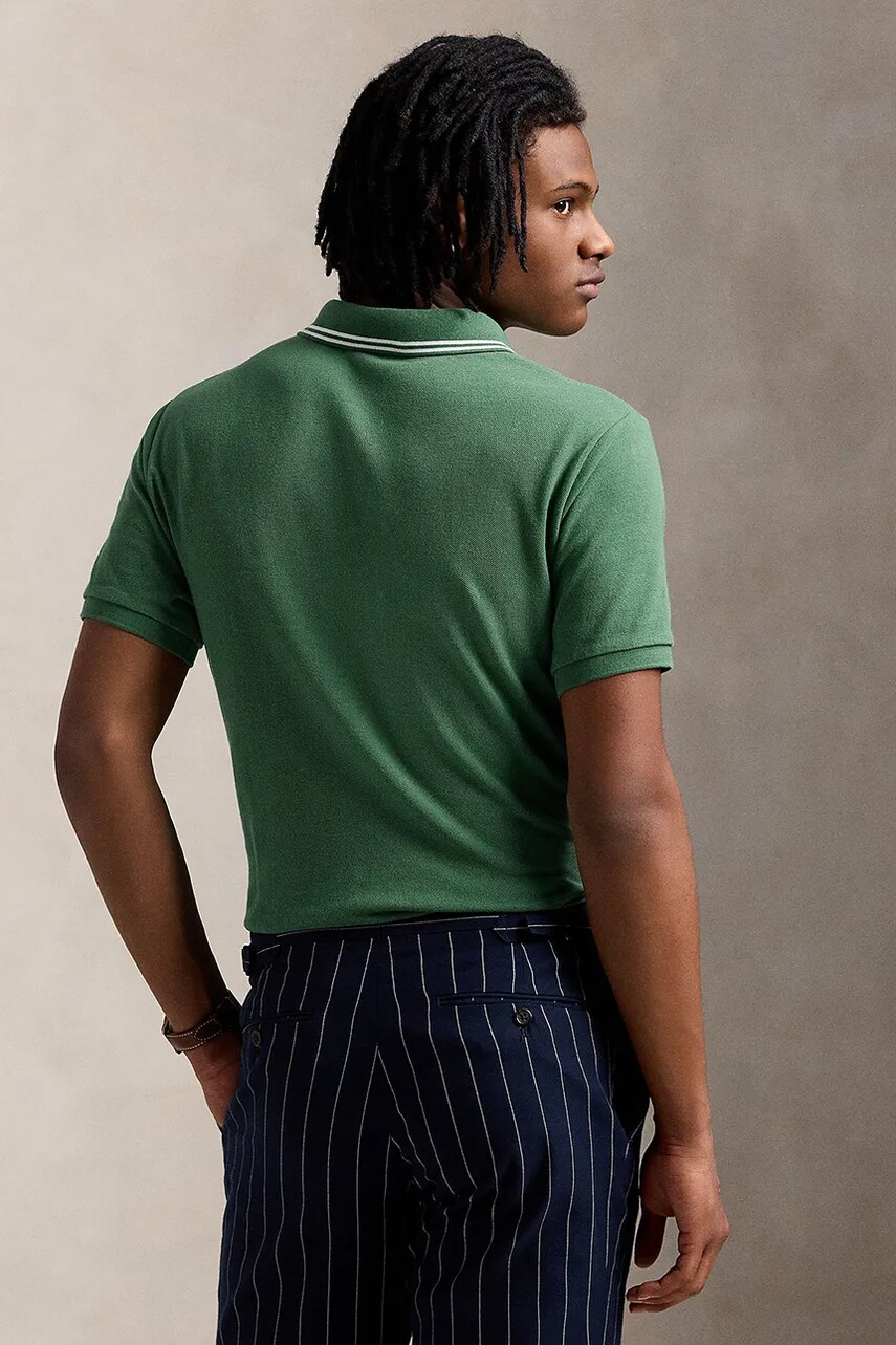 Бавовняне поло Polo Ralph Lauren колір зелений однотонне 710963817