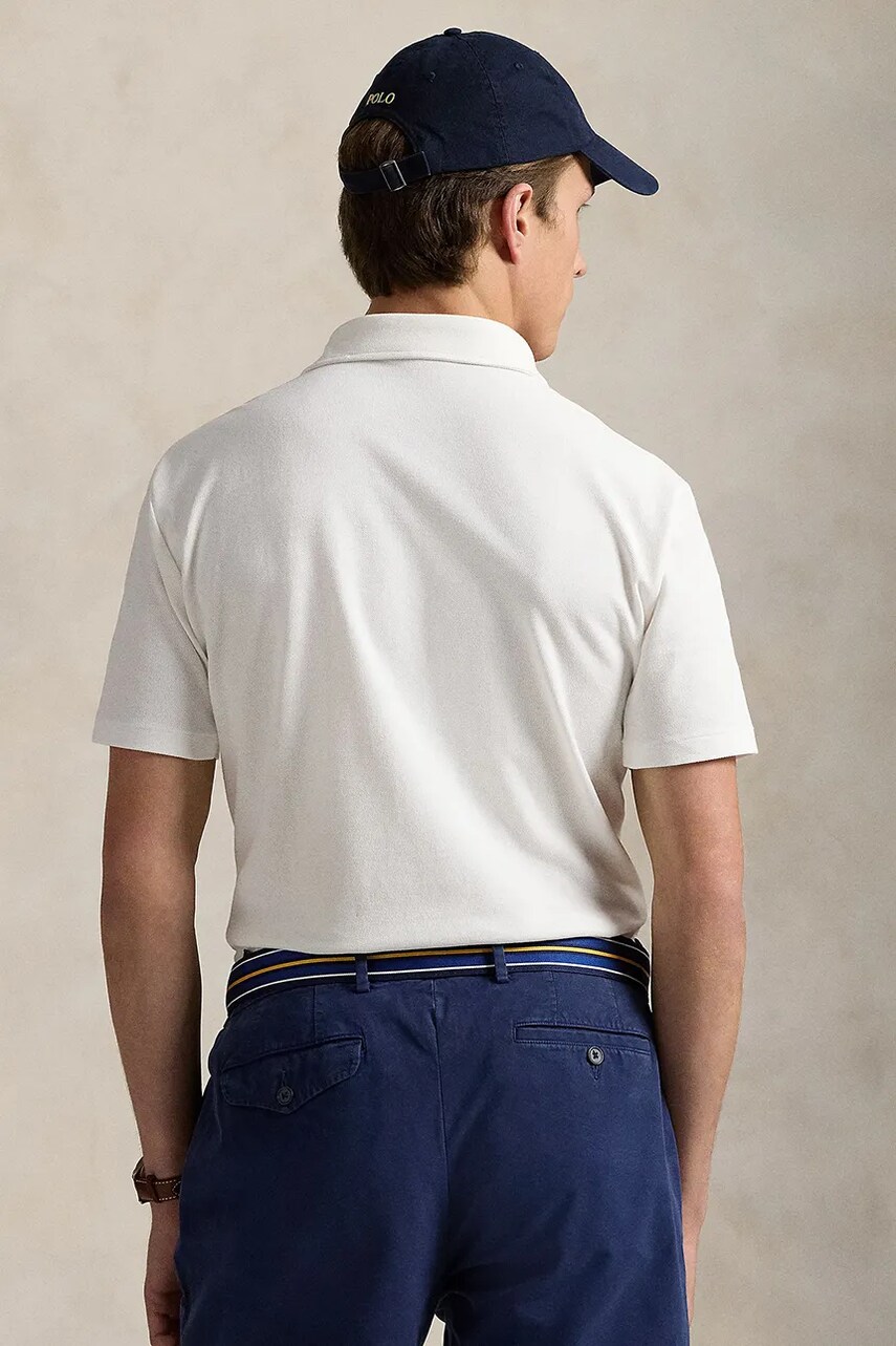 Бавовняне поло Polo Ralph Lauren колір білий однотонне 710963818