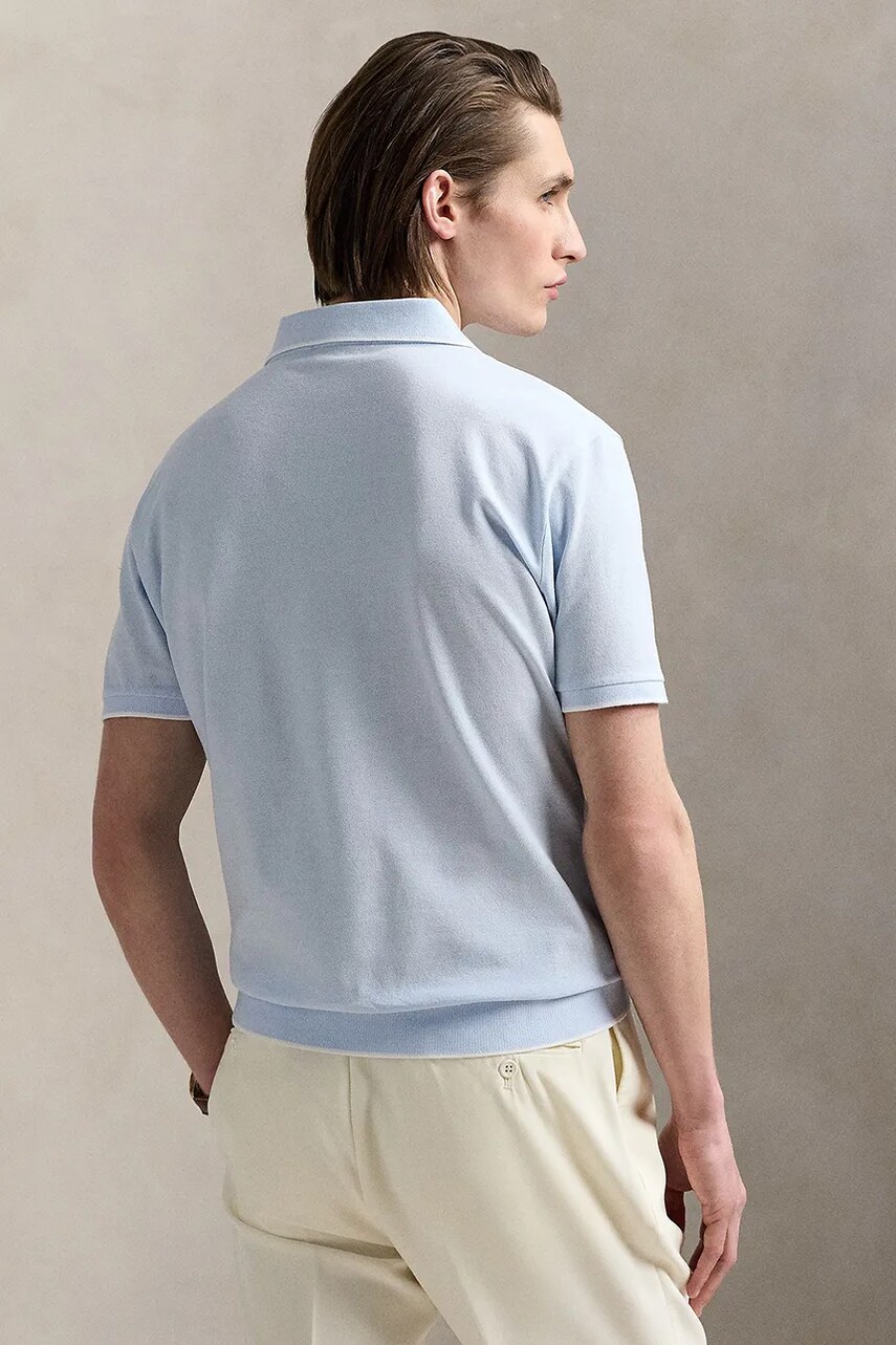 Бавовняне поло Polo Ralph Lauren чоловіче однотонне 710964535
