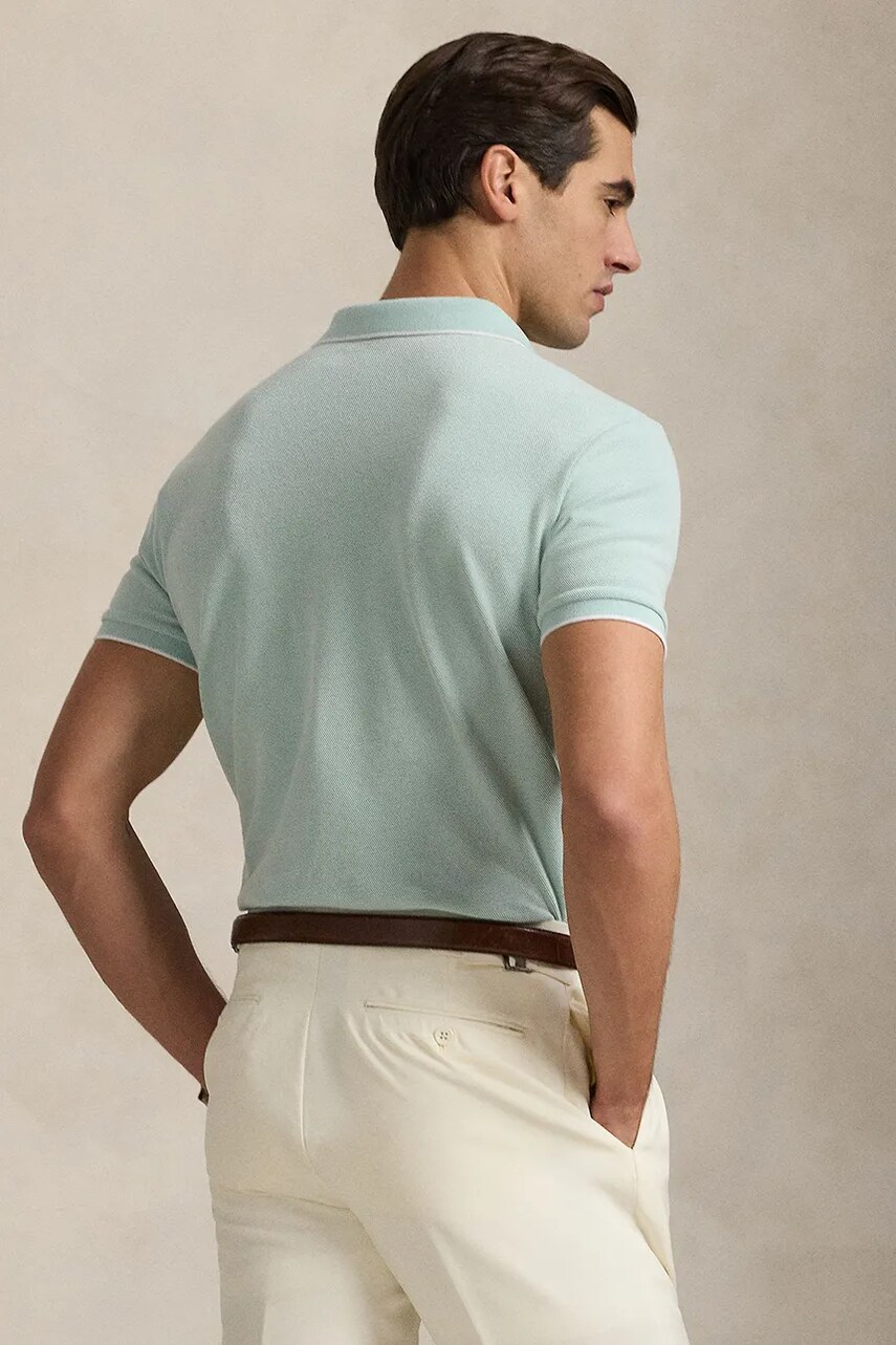 Бавовняне поло Polo Ralph Lauren колір зелений однотонне 710963494