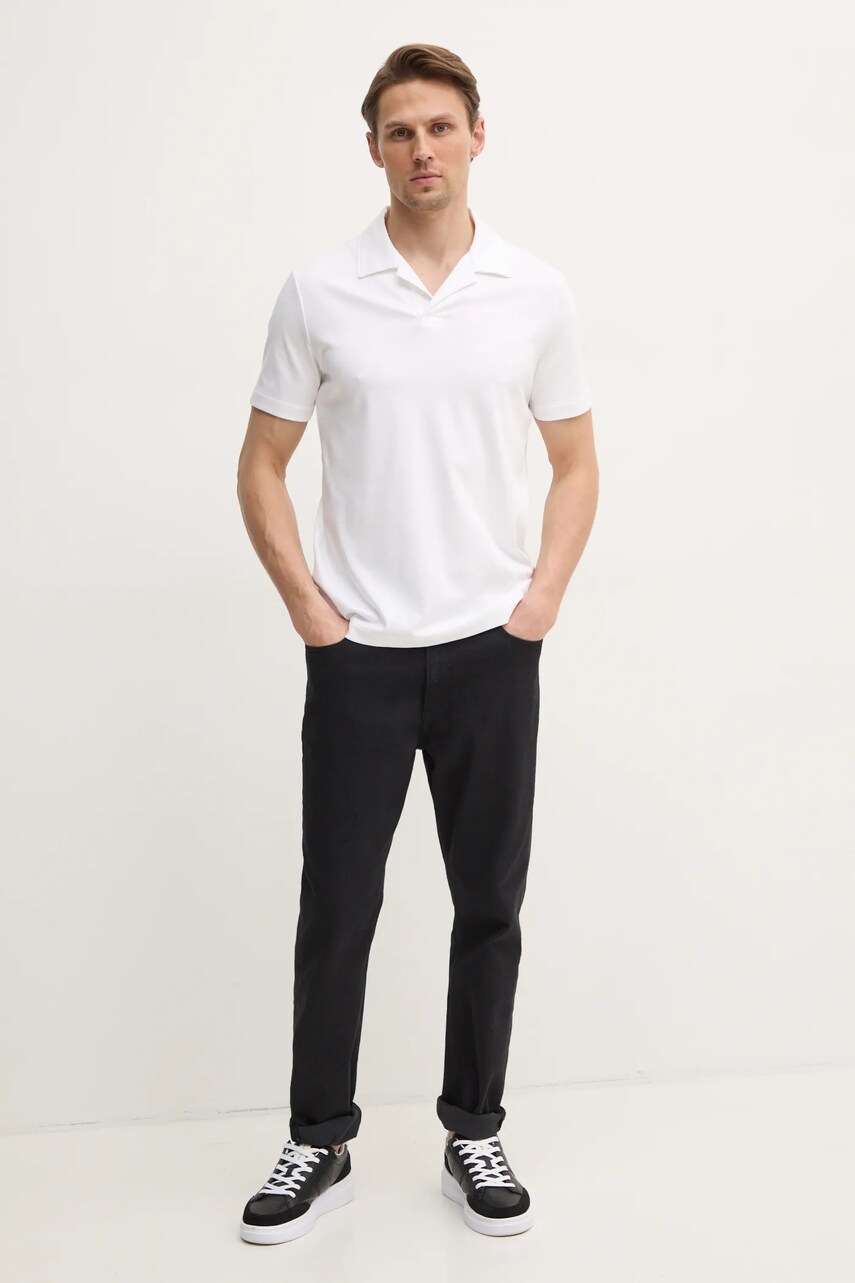 Бавовняне поло Calvin Klein колір білий однотонне K10K114133