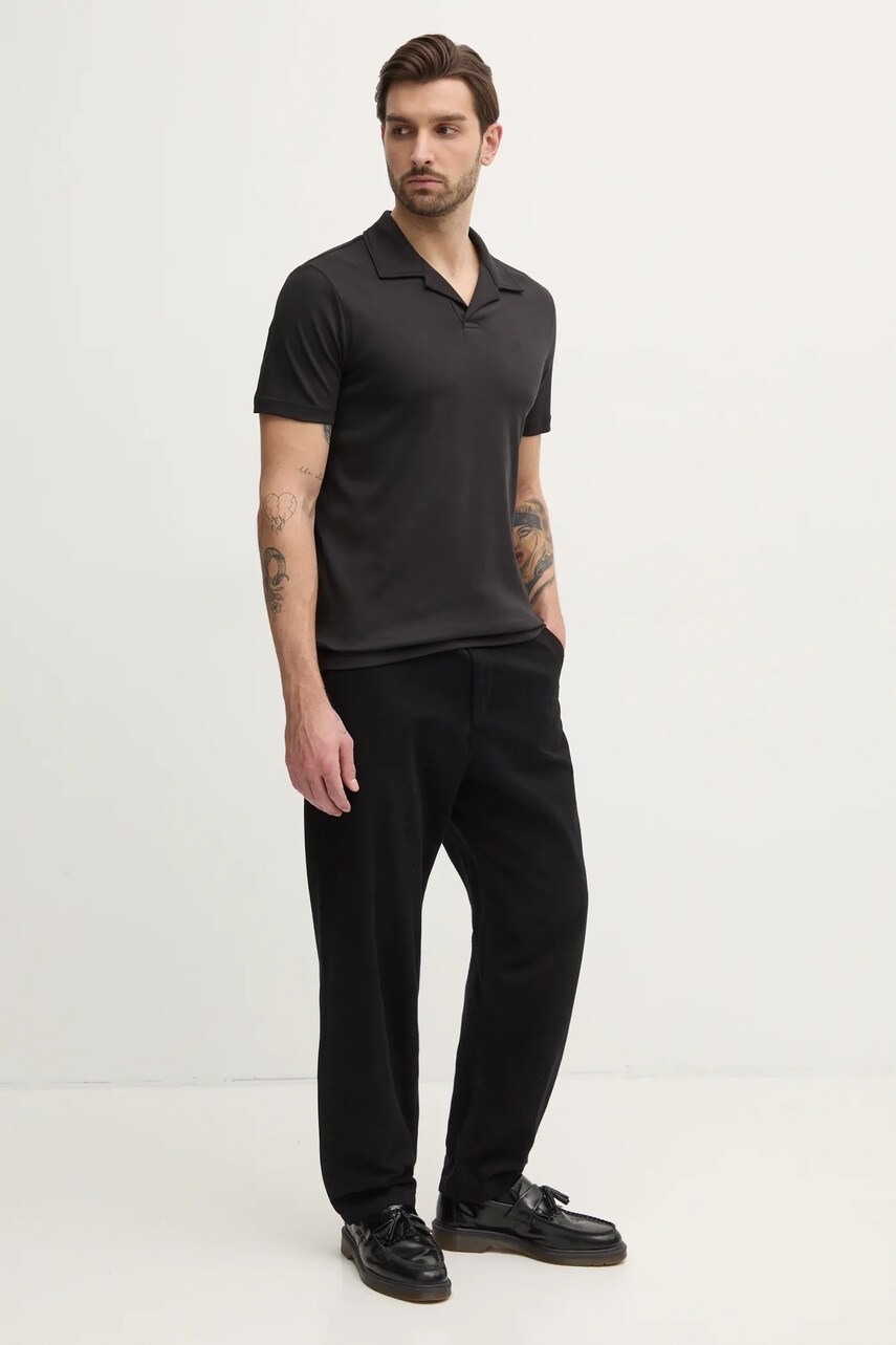 Бавовняне поло Calvin Klein колір чорний однотонне K10K114133