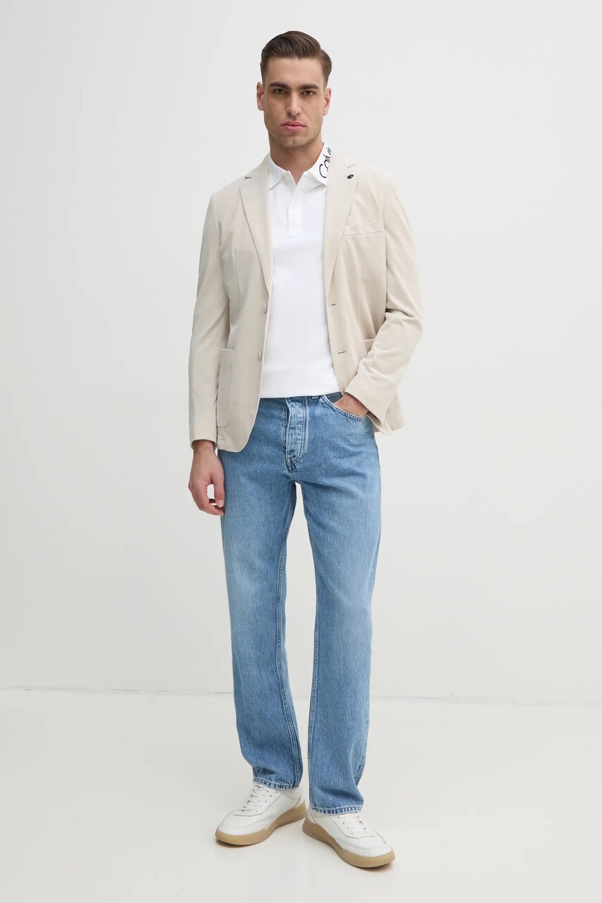 Поло Calvin Klein чоловіче колір білий з аплікацією K10K114474