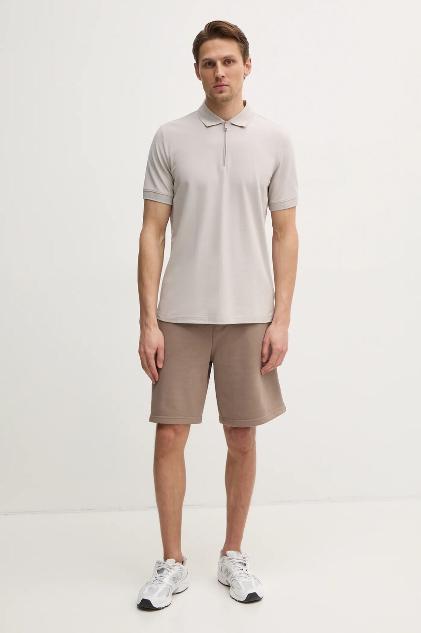 Поло Calvin Klein чоловіче колір сірий однотонне K10K114128