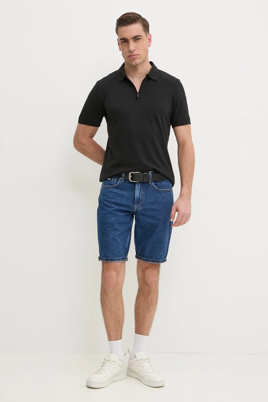 Поло Calvin Klein чоловіче колір чорний однотонне K10K114128