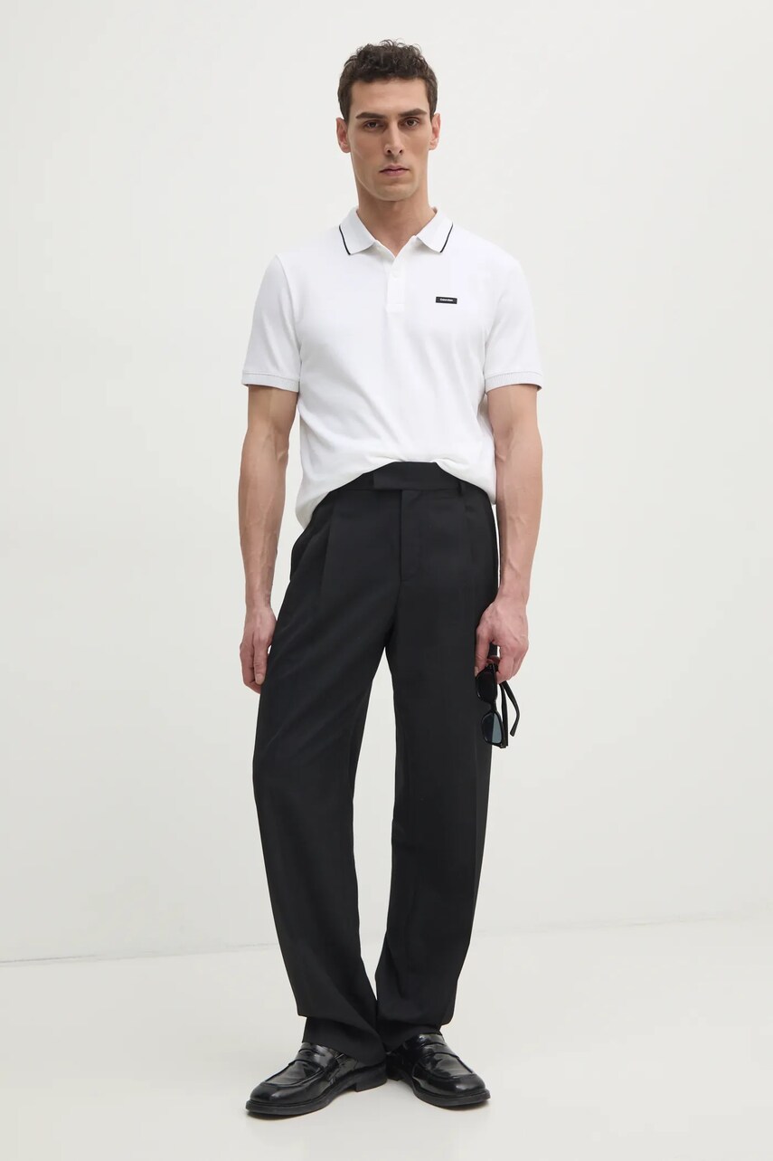 Поло Calvin Klein чоловіче колір білий однотонне K10K114141