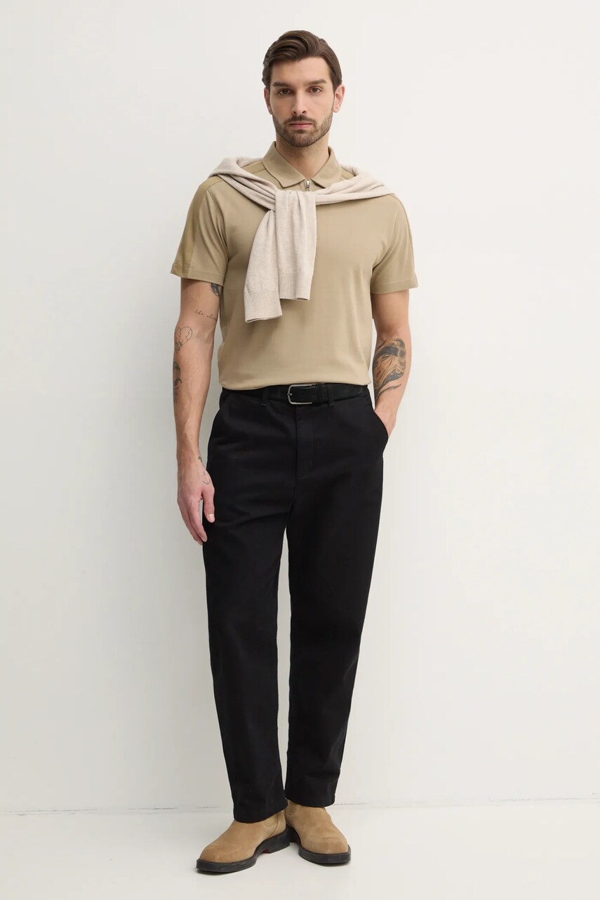 Бавовняне поло Calvin Klein Jeans колір зелений однотонне J30J327240