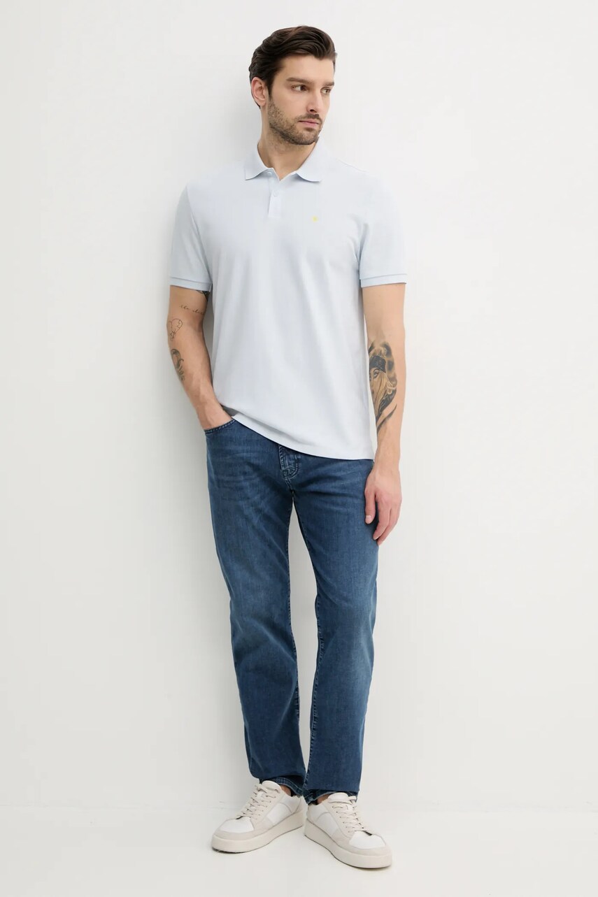 Бавовняне поло Calvin Klein Jeans чоловіче однотонне LV040EM269