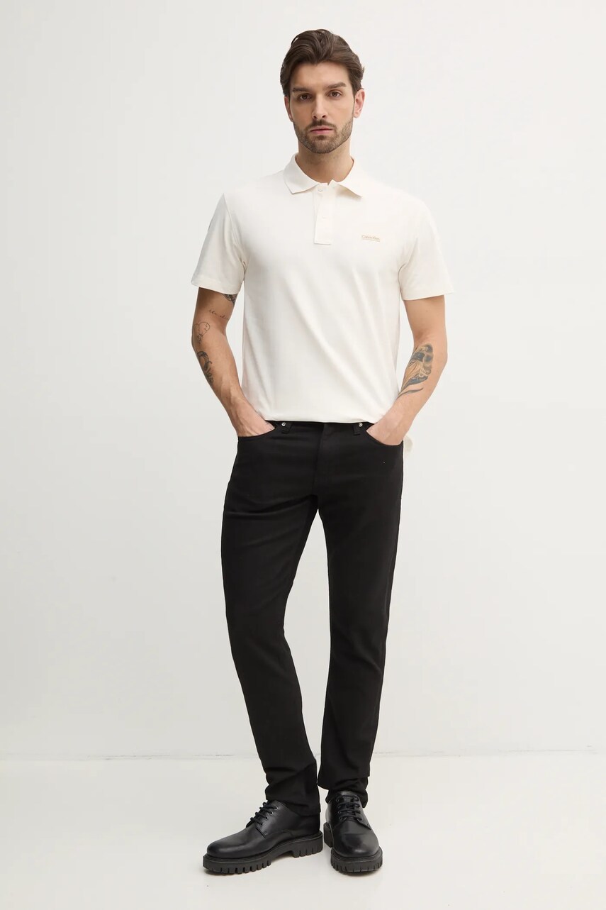 Поло Calvin Klein Jeans чоловіче колір бежевий однотонне J30J327534