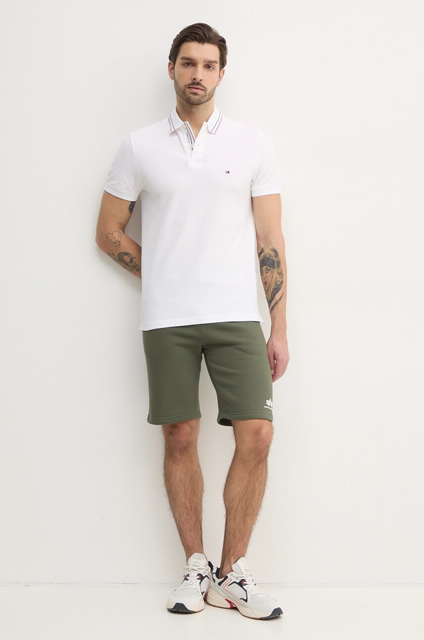 Поло Tommy Hilfiger чоловіче колір білий однотонне MW0MW38459