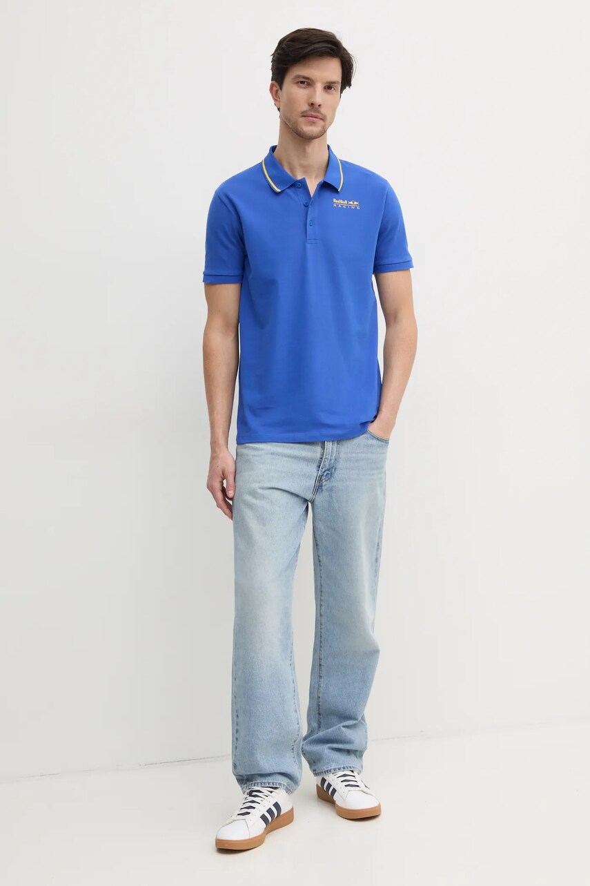 Поло Red Bull Racing x Pepe Jeans TIPPED LOGO POLO чоловіче колір фіолетовий з принтом RM540013