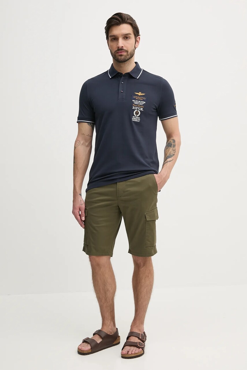 Поло Aeronautica Militare чоловіче колір синій з аплікацією PO1853P191