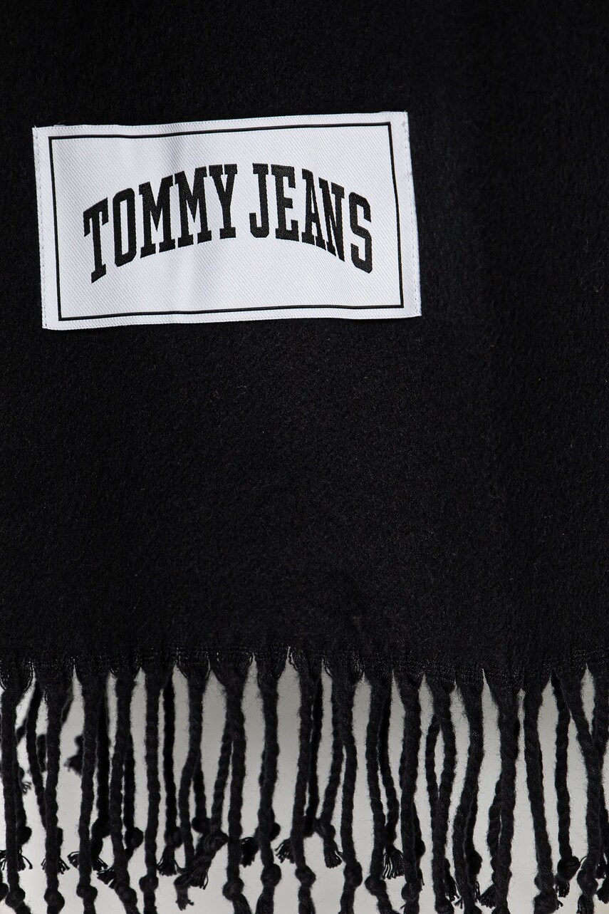 Шарф Tommy Jeans жіночий колір чорний однотонний AW0AW16997