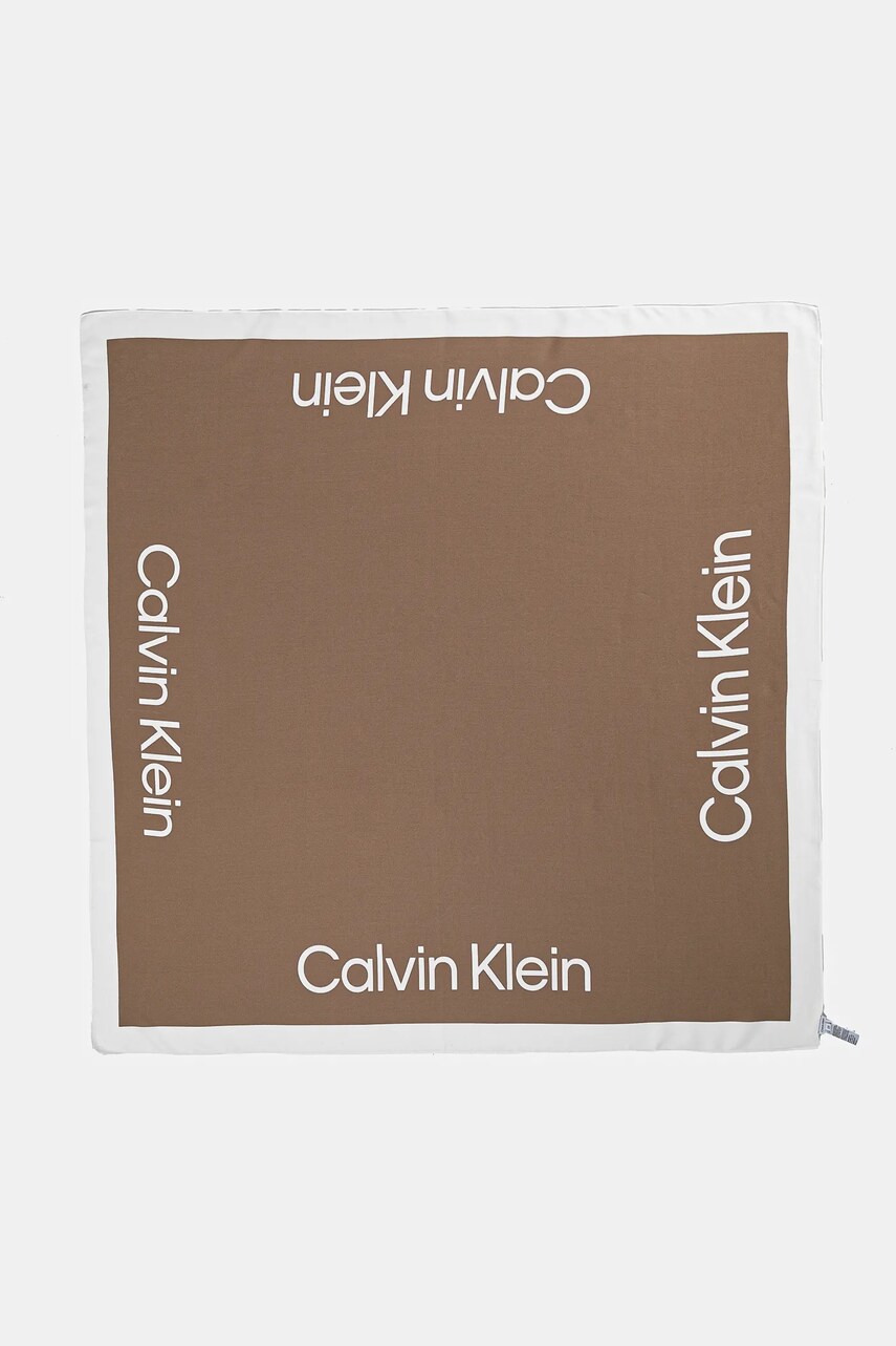 Хустка Calvin Klein жіноча колір бежевий візерунок K60K612882
