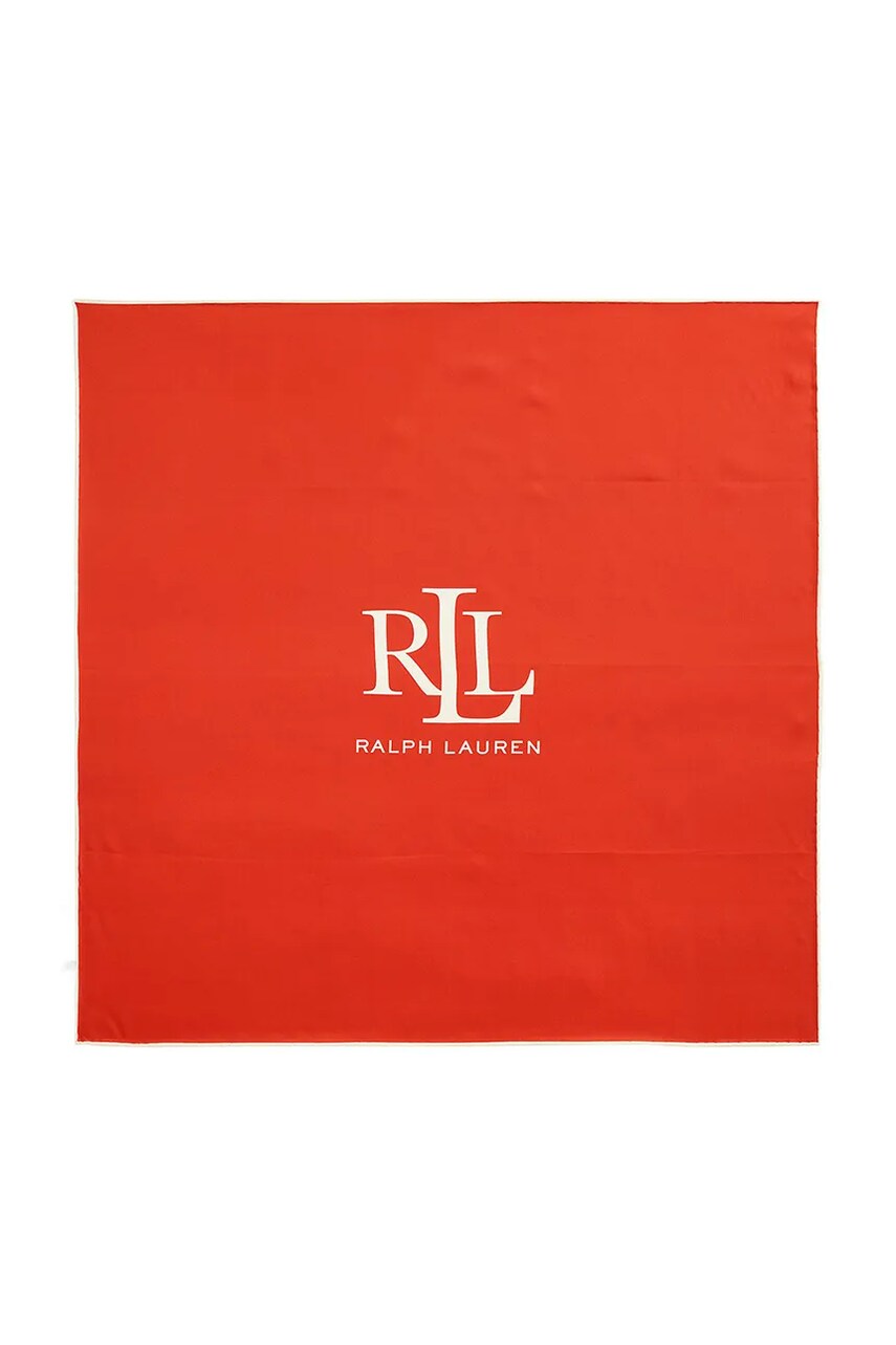 Шовкова хустка Lauren Ralph Lauren колір помаранчевий 454966215