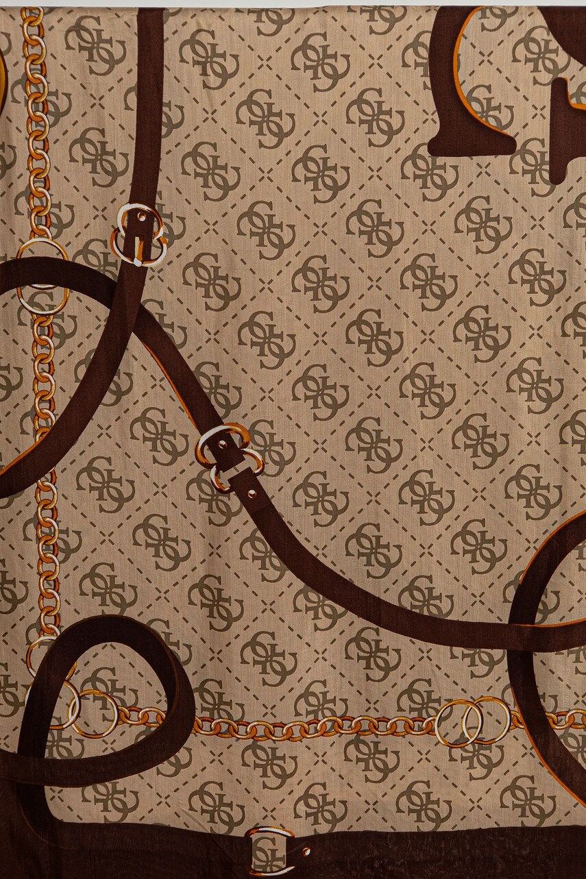 Хустка Guess FOULARD жіноча колір коричневий візерунок AW5246 SIL30