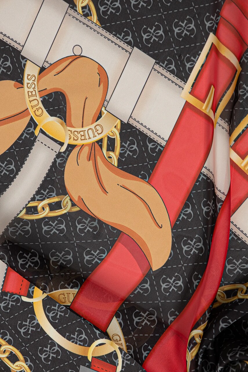 Шовкова хустка Guess FOULARD колір чорний візерунок AW5270 SIL12
